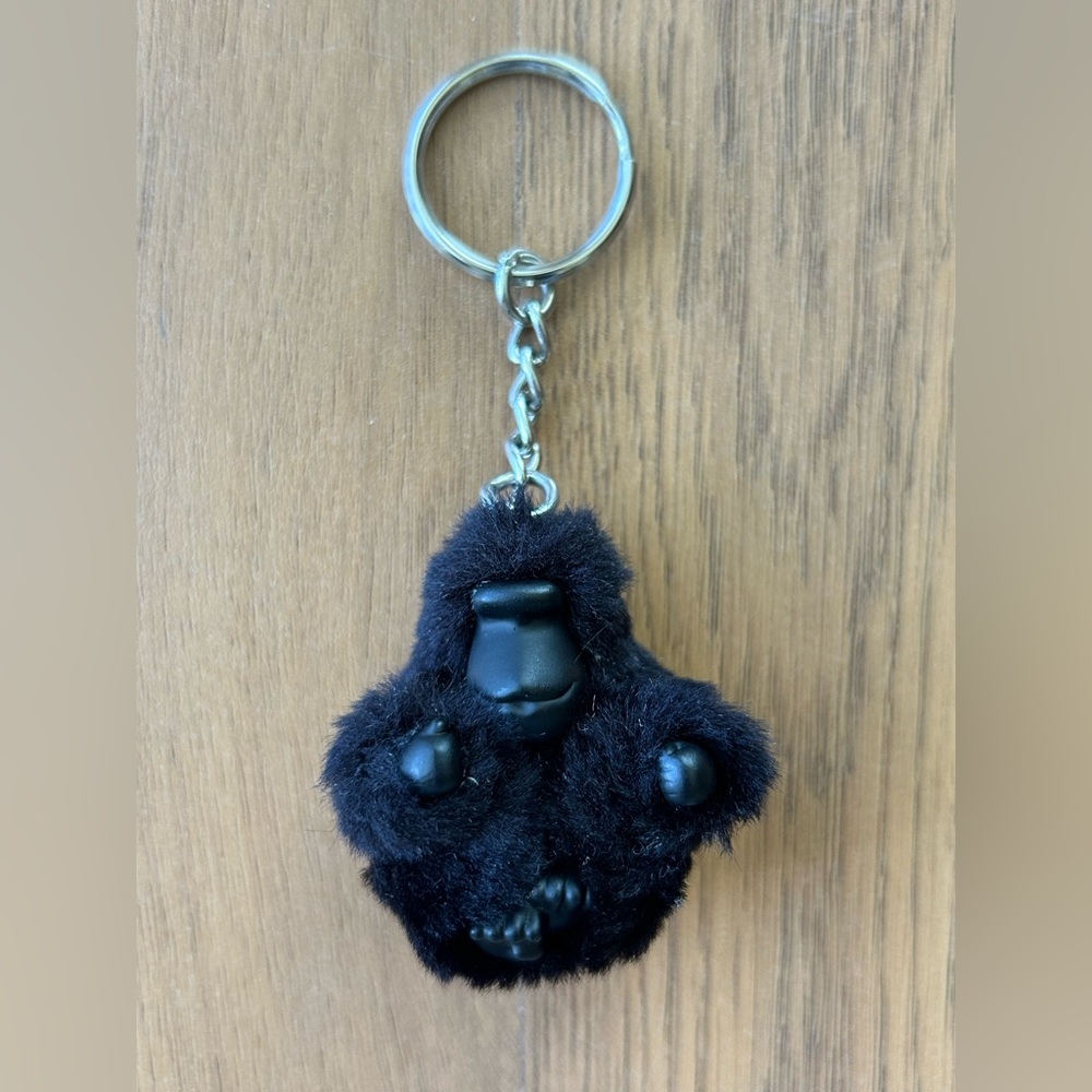 Kipling all black furry monkey gorilla keychain charm Emerick